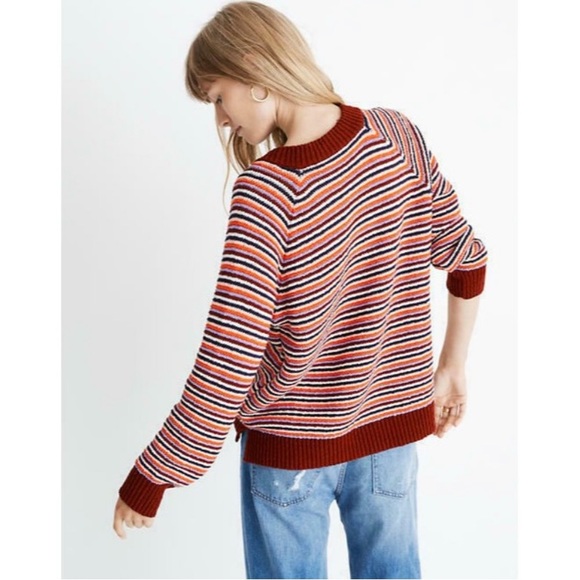 Madewell Striped Pullover Knit Sweater Medium - Picture 3 of 11